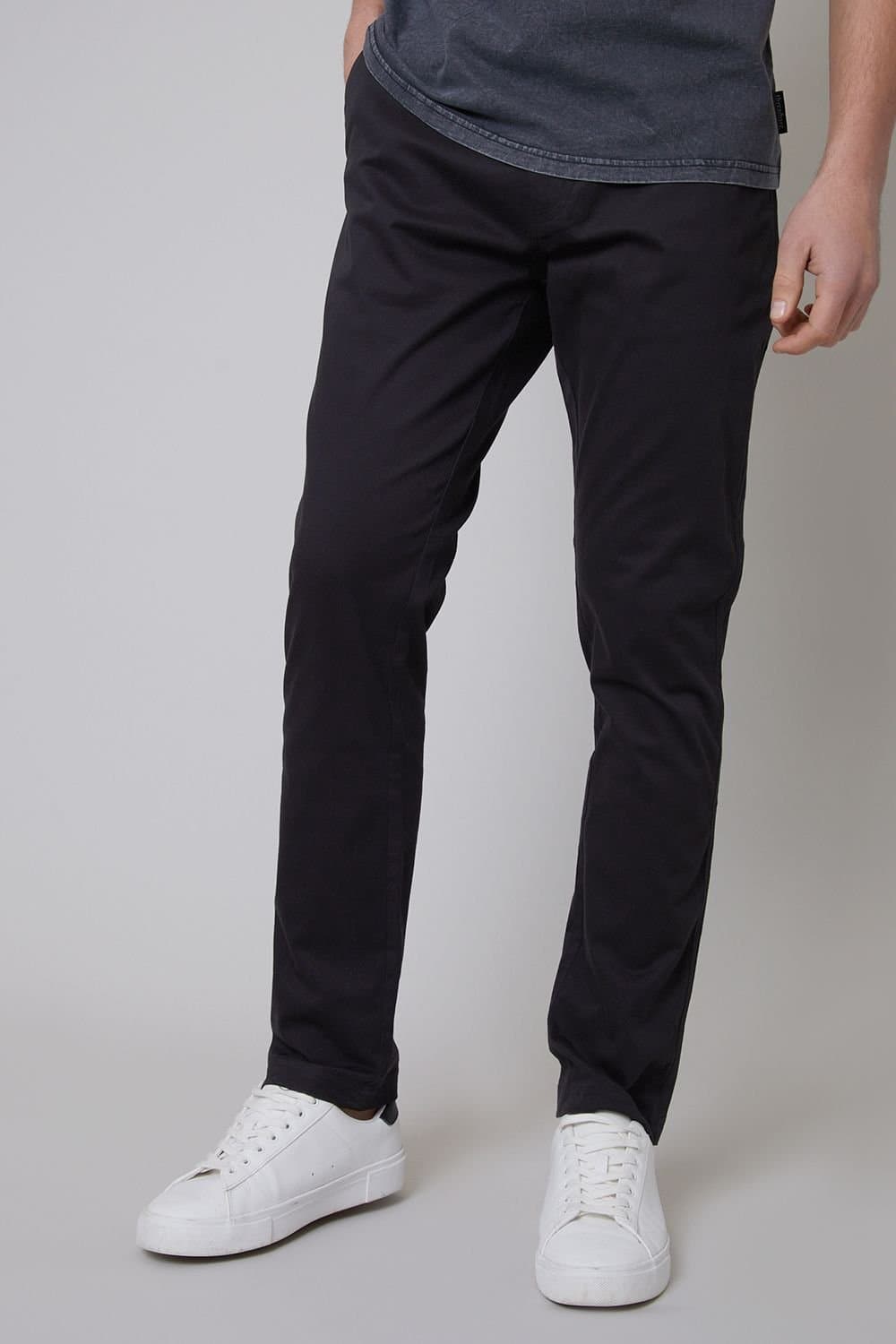 Threadbare threadbare Men's Slim Fit Chino Trousers in Black