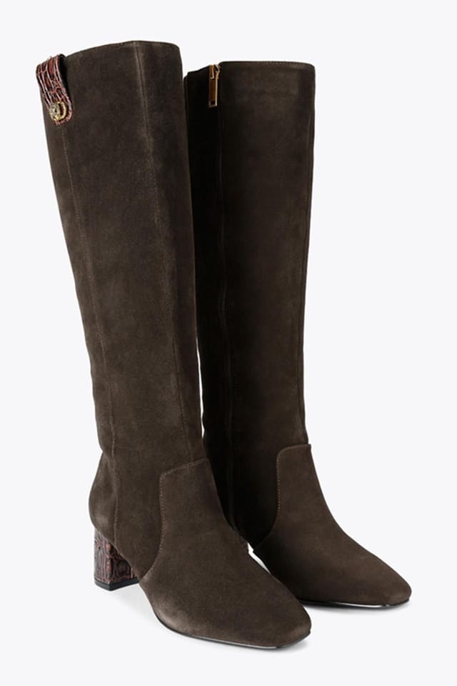 Kurt Geiger London Kurt Geiger London Women's 'Chelsea Trim Knee Boot' Suede Boots in Brown - 2