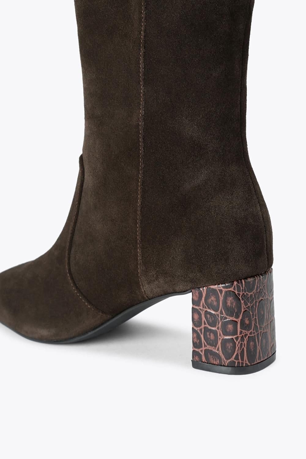 Kurt Geiger London Kurt Geiger London Women's 'Chelsea Trim Knee Boot' Suede Boots in Brown - 4