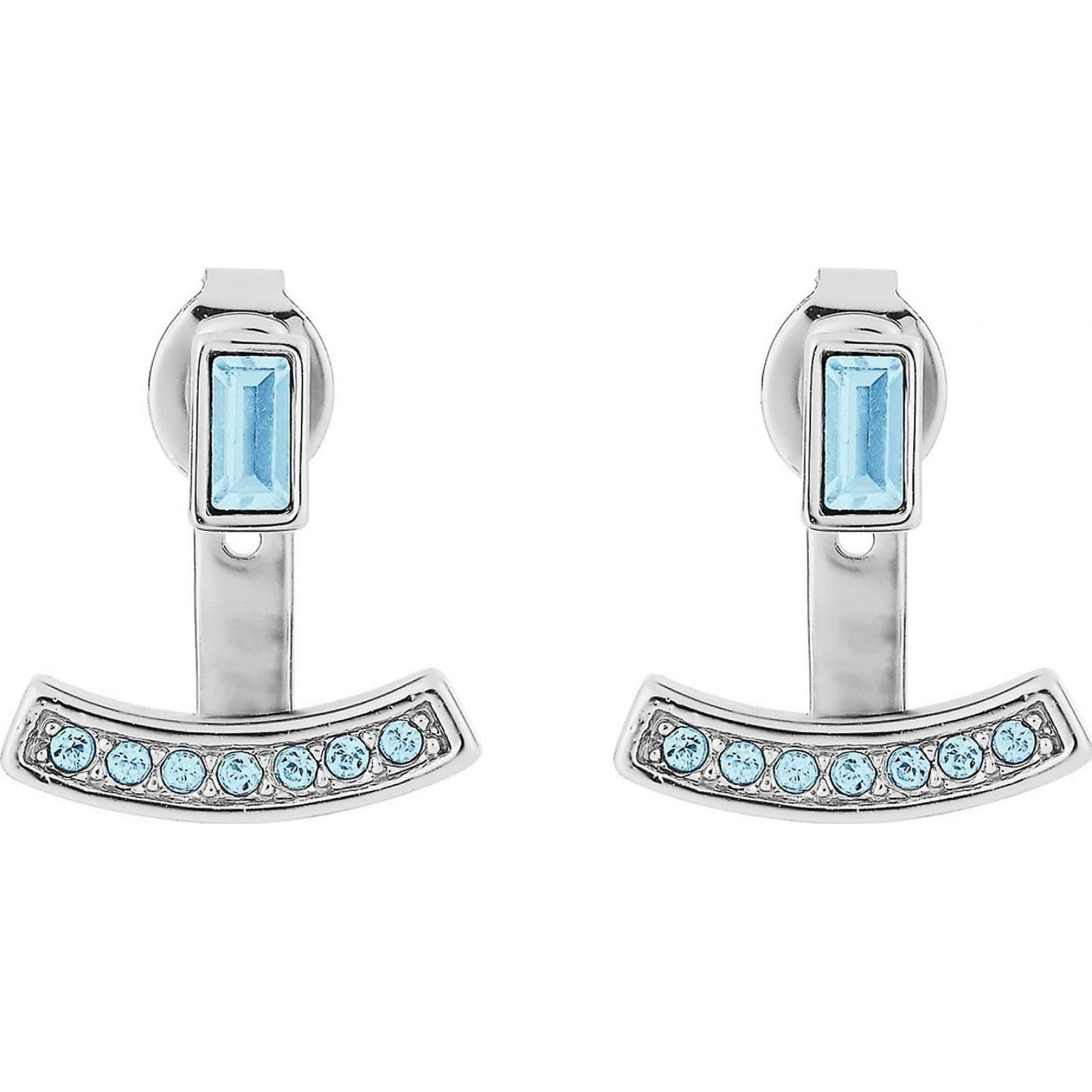 Adore Adore Silver Stud Earrings with Blue Topaz