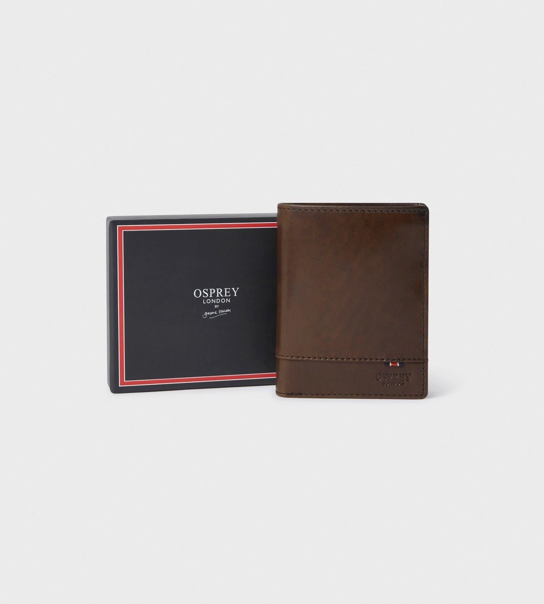OSPREY LONDON OSPREY LONDON Men's The London Leather Wallet with Coin Pocket in Brown