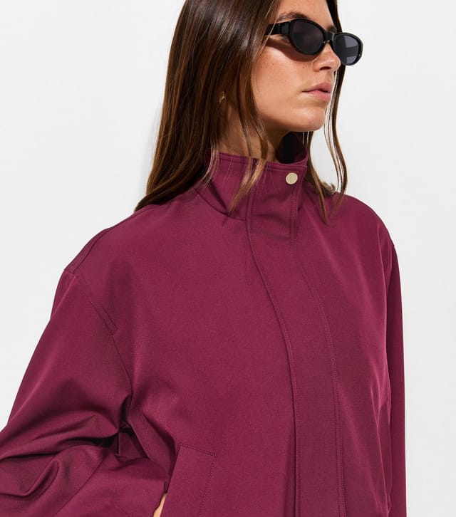 New Look Women's Red High Neck Bubble Hem Jacket New Look - 2