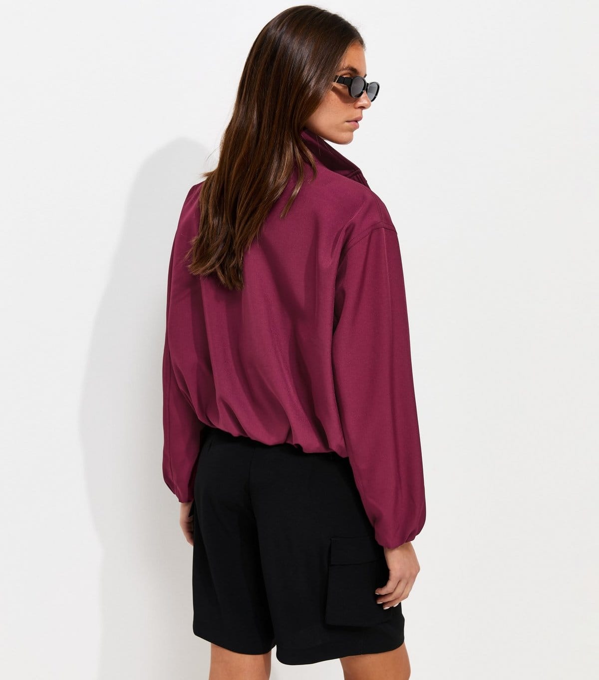 New Look Women's Red High Neck Bubble Hem Jacket New Look - 4
