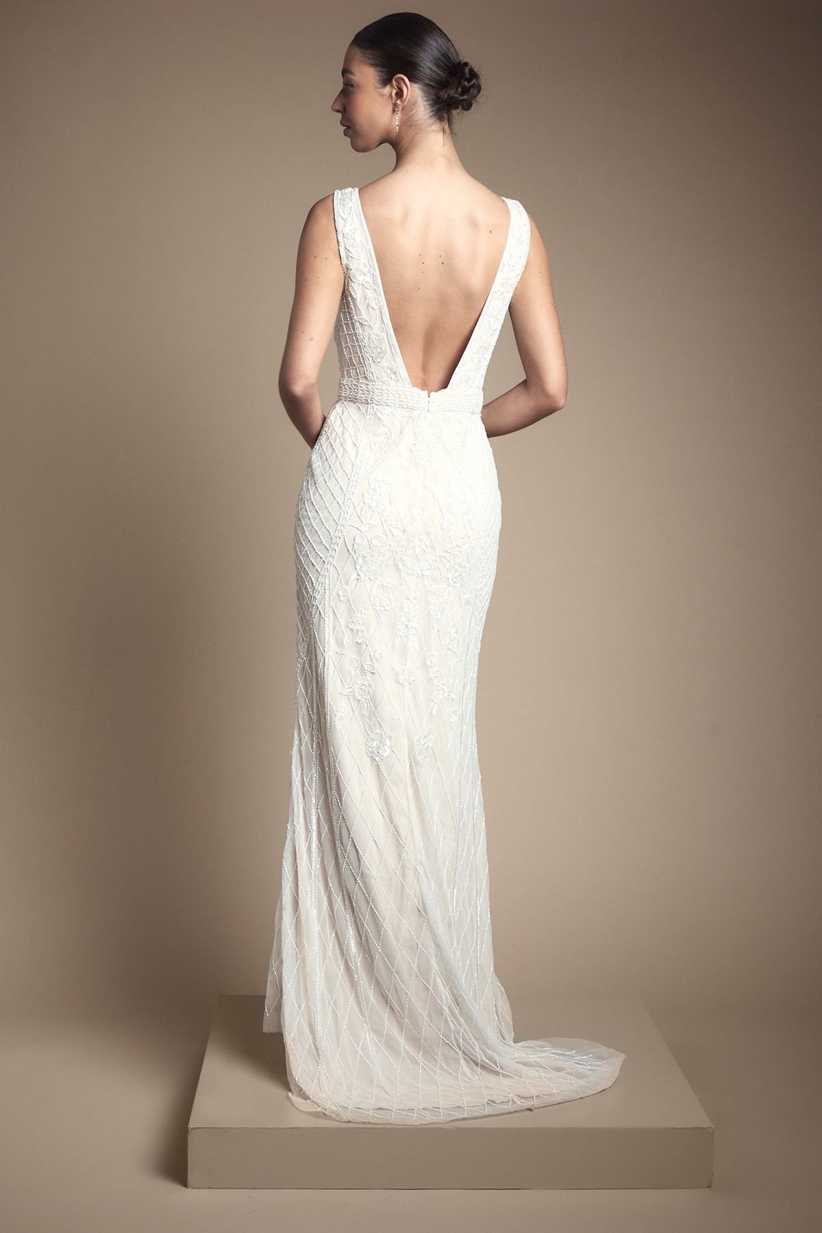 Coast Coast Women's Honoured Plunge Floral Vintage Embellished Wedding Dress in Ivory - 3