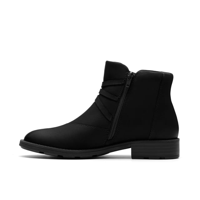 Clarks Clarks Women's Adalynn Faye Black Nubuck Ankle Boots - 2