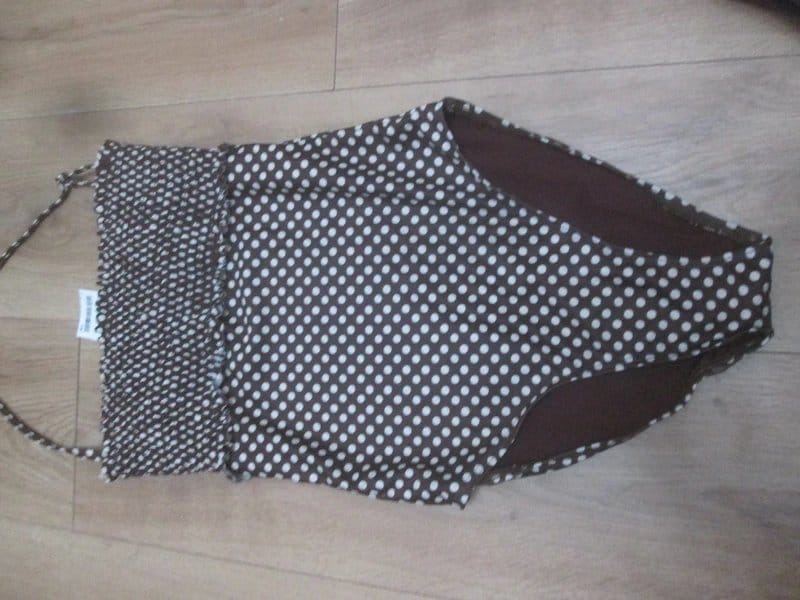 Next Brown & White Polka Dot Halter Swimsuit Size 8