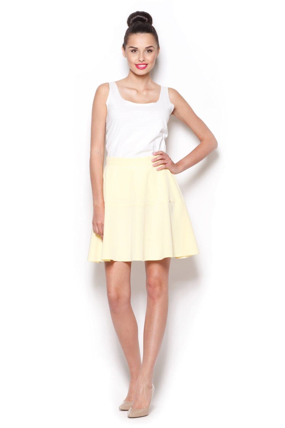 Love Lace Love Lace Women's Ruffled Flared Circle Mini Skirt in Yellow