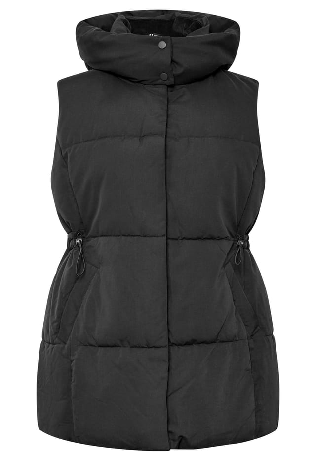 Yours Yours Women's Short Padded Gilet in Black - 2