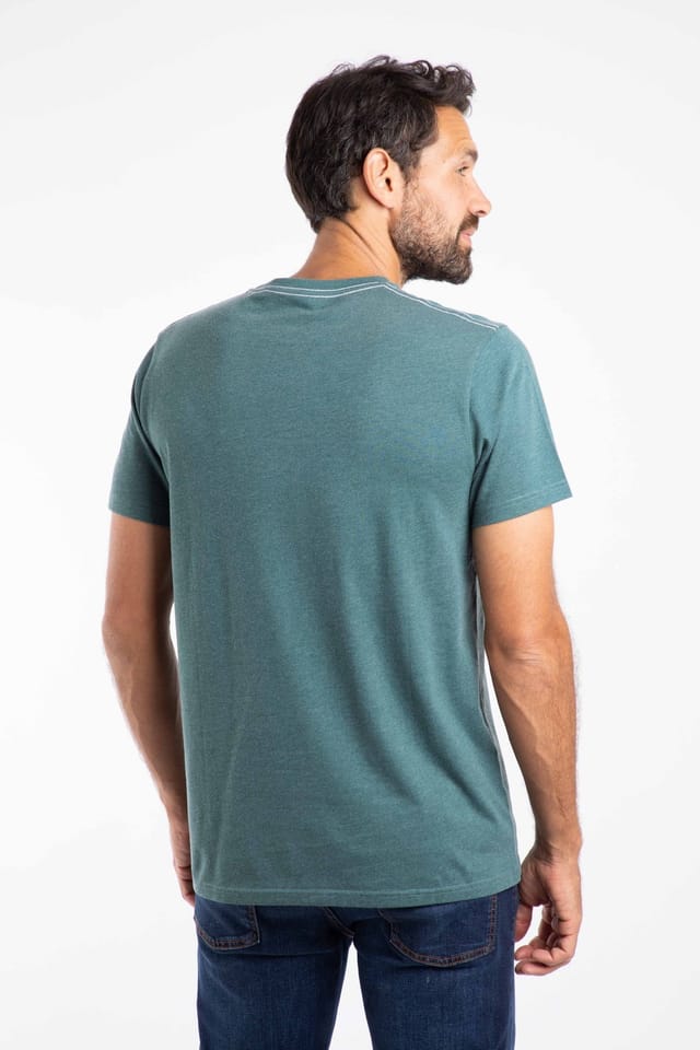 Weird Fish Weird Fish Men's Lakes & Peaks Front Print Graphic T-Shirt in Bottle Green - 3