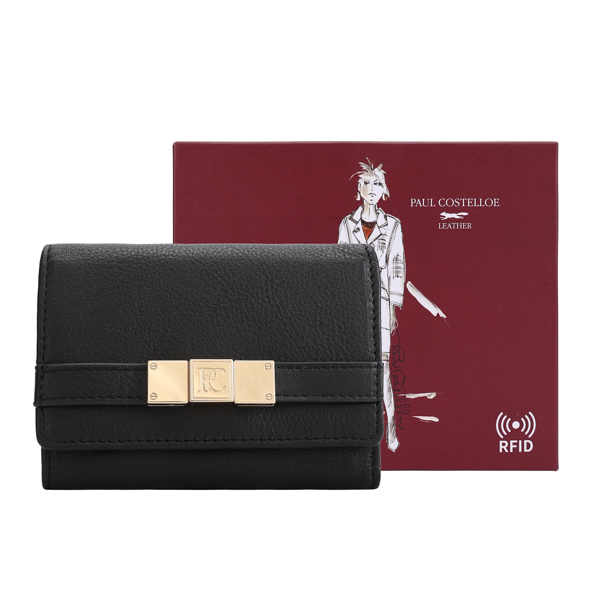 Paul Costelloe Paul Costelloe Women's Tyra Leather Purse in Black