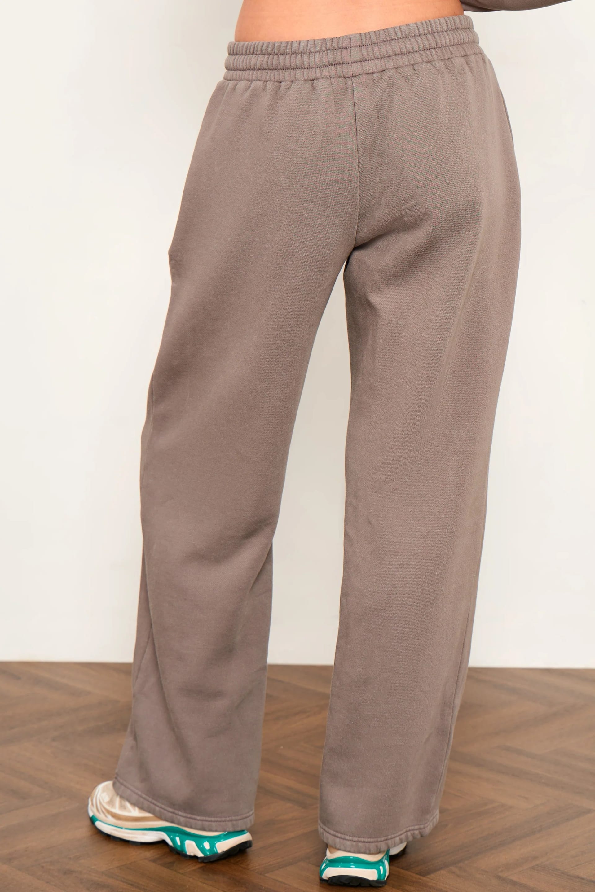Kaiia Kaiia Studio Embossed Wide Leg Joggers Storm Grey - 4