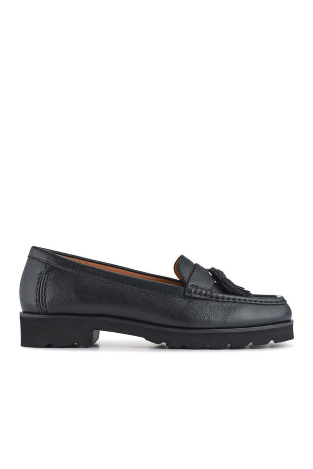 Jones Bootmaker Jones Bootmaker Women's Leather Casual Slip-On Shoes in Black - 2