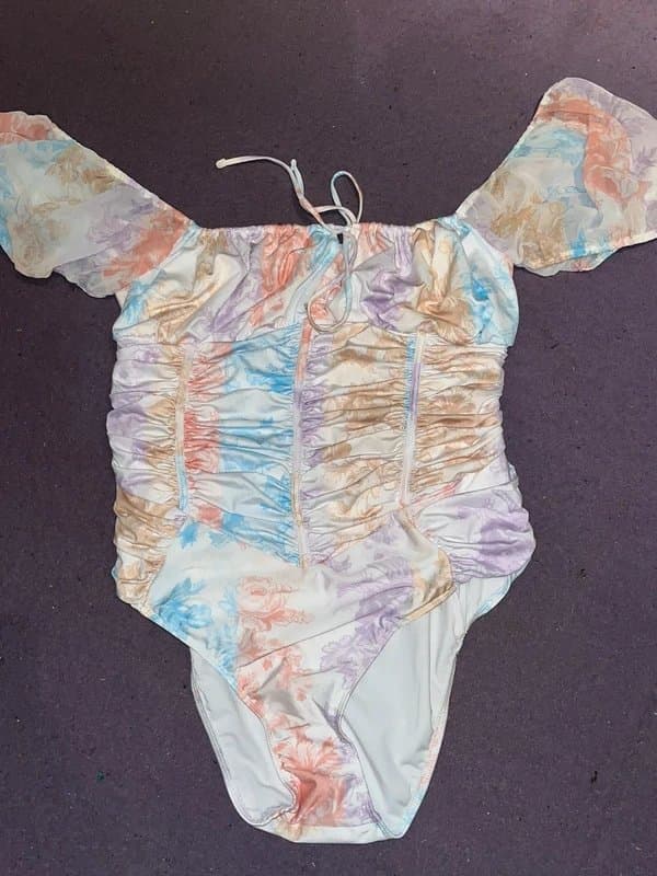 ASOS ASOS Luxe Pastel Ruched Swimsuit