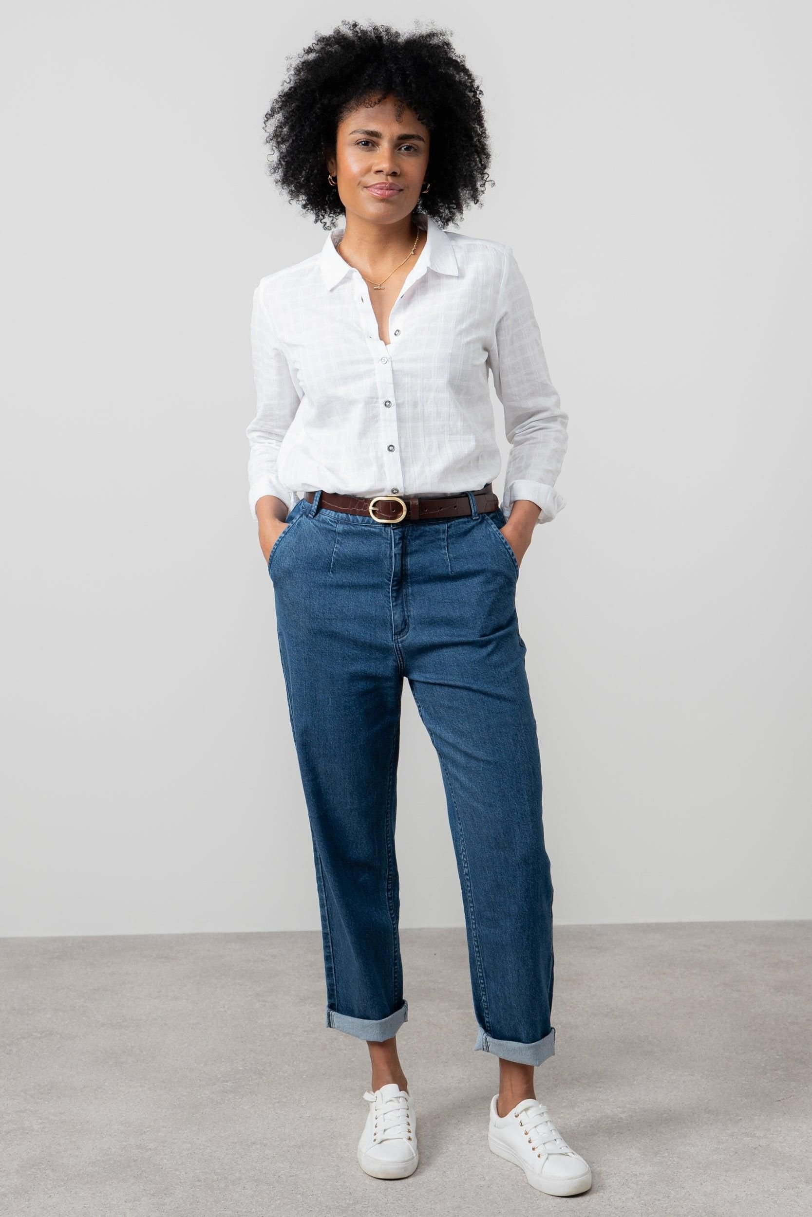 Lily & Me Lily & Me Women's Daybreak Soft Cotton/lyocell Tapered Leg Jeans in Blue - 2