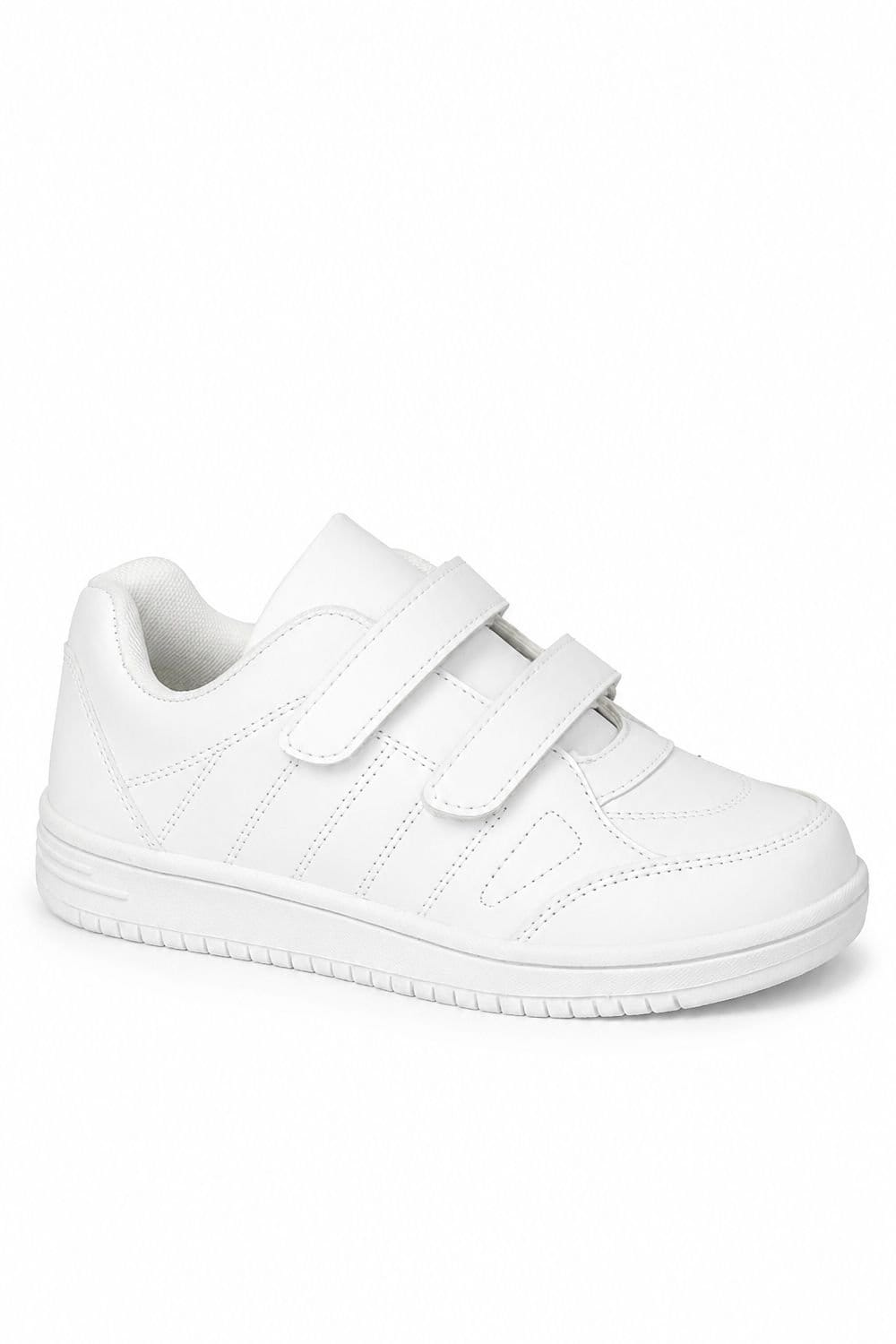 Spot On Spot On Men's Easy Fasten Touch Strap School Shoes in White - 1