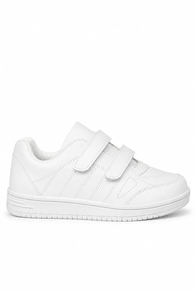Spot On Spot On Men's Easy Fasten Touch Strap School Shoes in White - 2