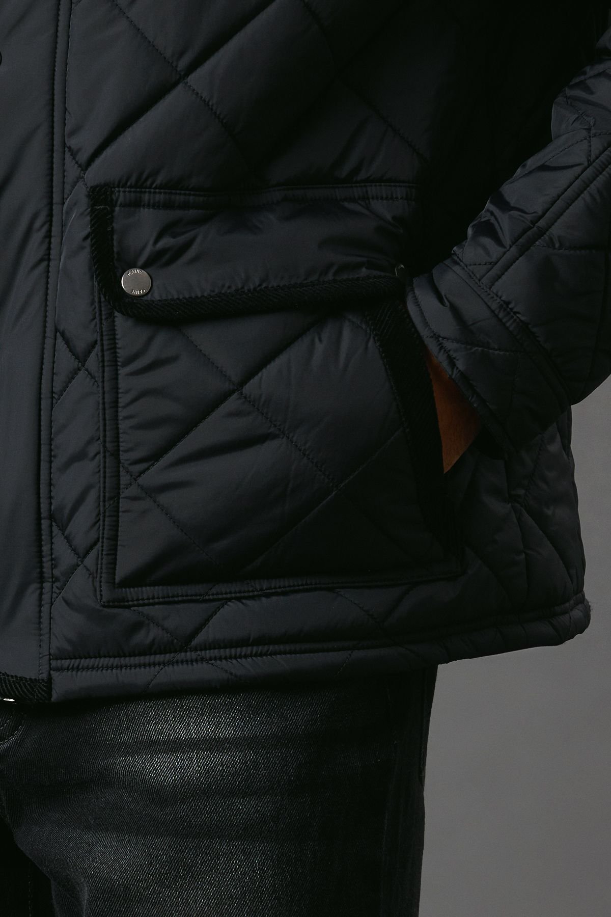 Maine Maine Men's Black Funnel Neck Four Pocket Quilted Jacket - 4