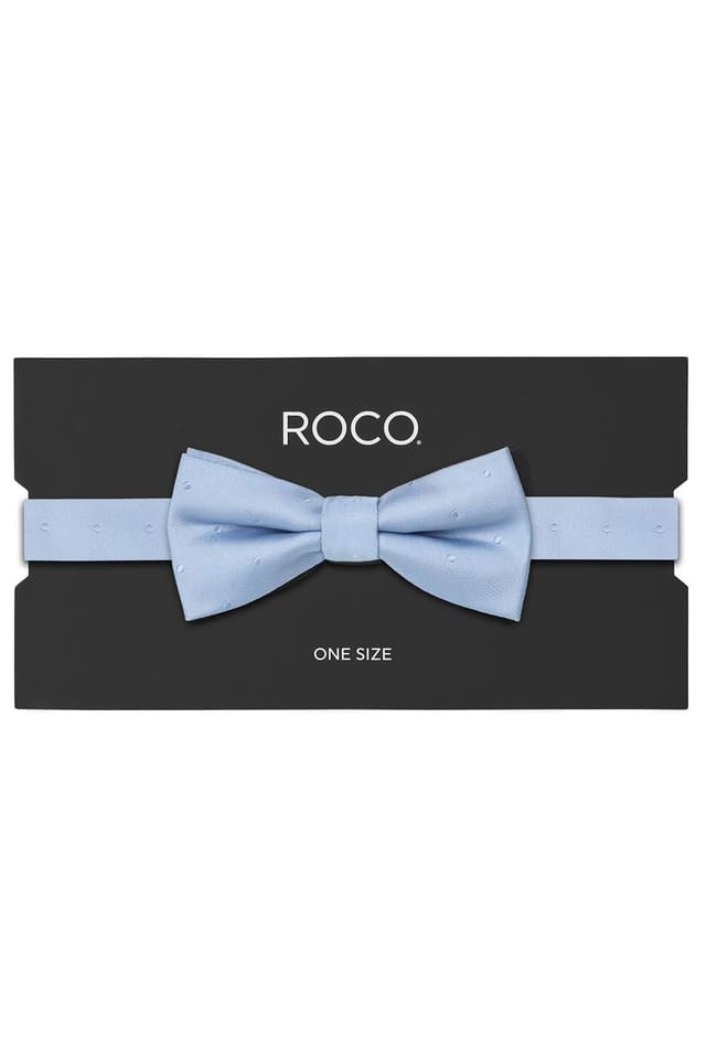 Paisley of London Paisley of London Men's Childrens banded bow tie - Dusky Blue self dot - 2