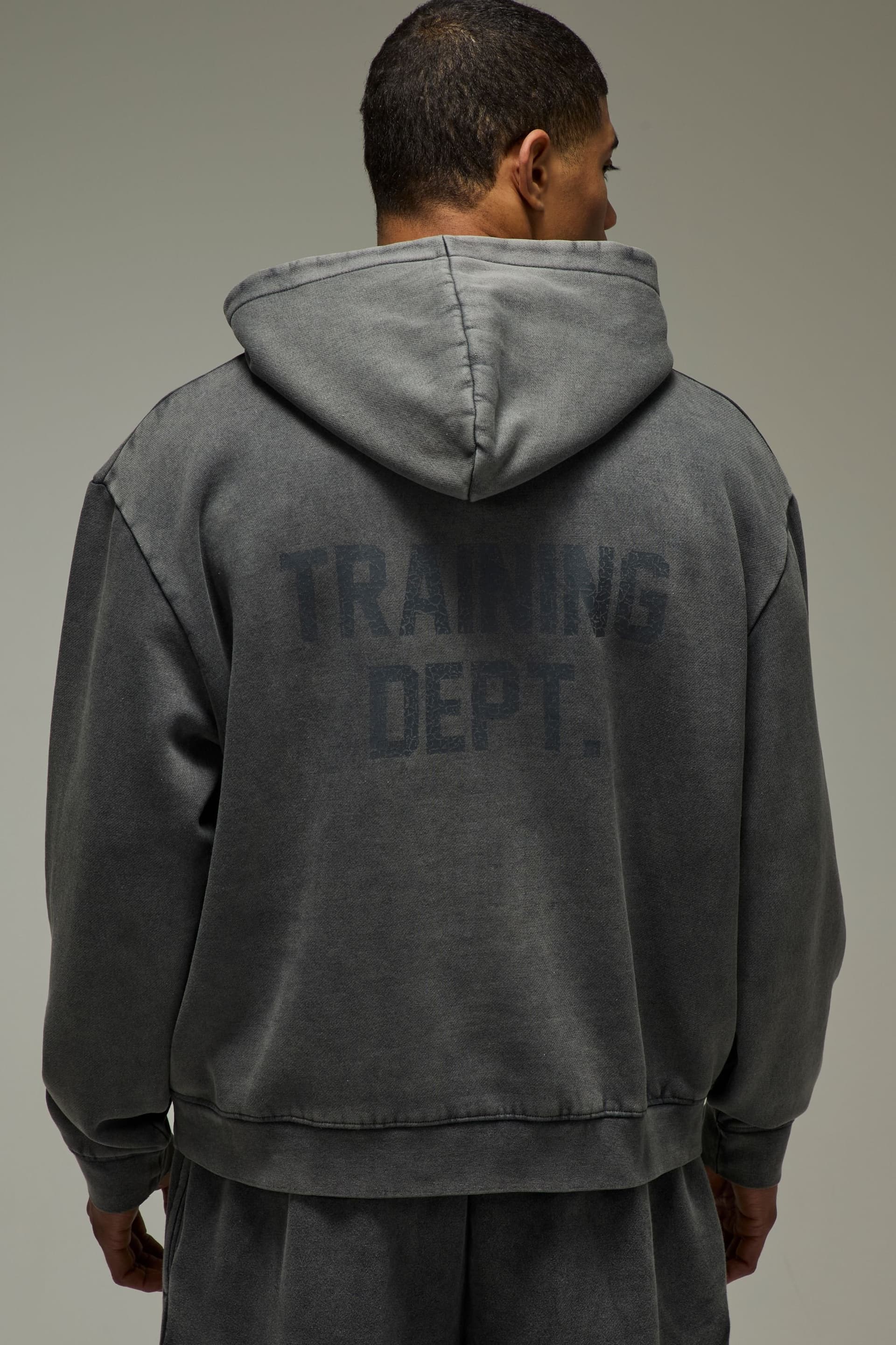 Training Dept. Training Dept. Men's Training Dept Washed Boxy Hoodie in Dark Grey