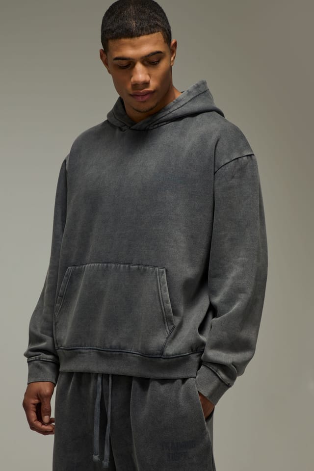 Training Dept. Training Dept. Men's Training Dept Washed Boxy Hoodie in Dark Grey - 3