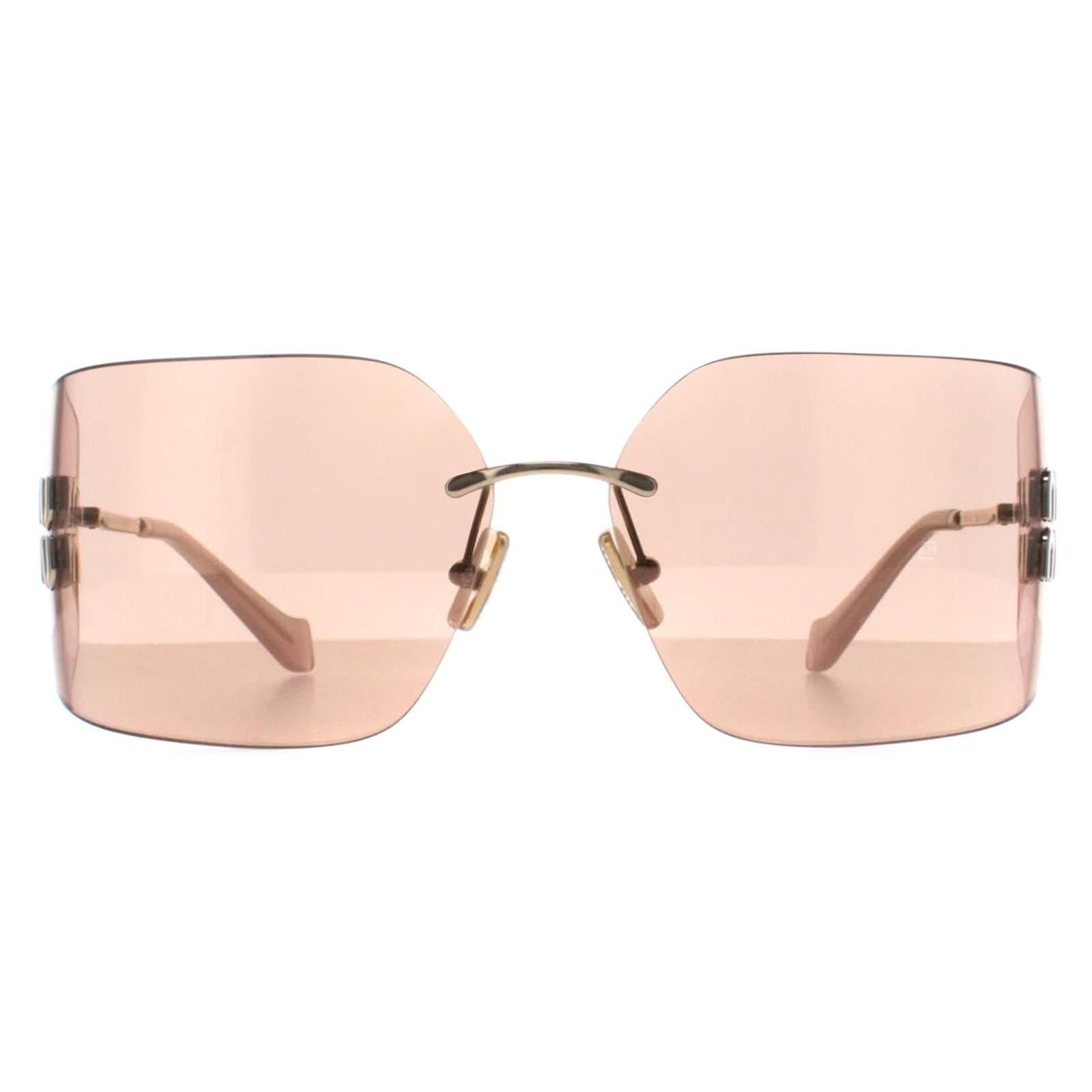 Miu Miu Miu Miu Women's Rimless Pale Gold Pink Mirror MU54YS