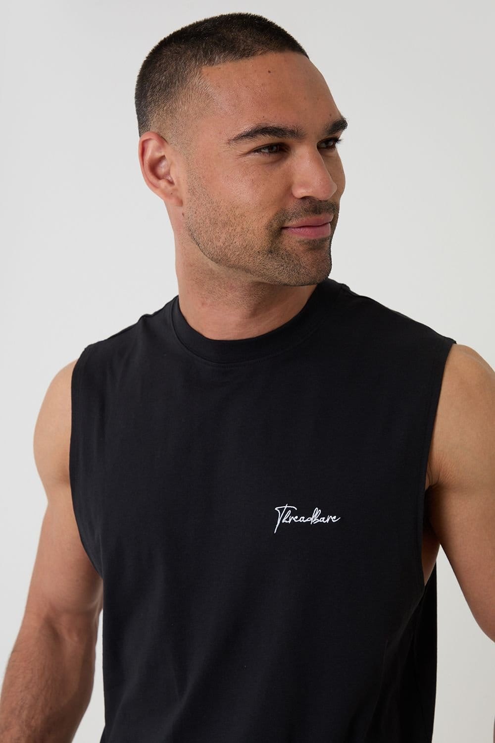 Threadbare Threadbare Men's Relaxed Fit Sleeveless Short Lounge Set in Black - 4