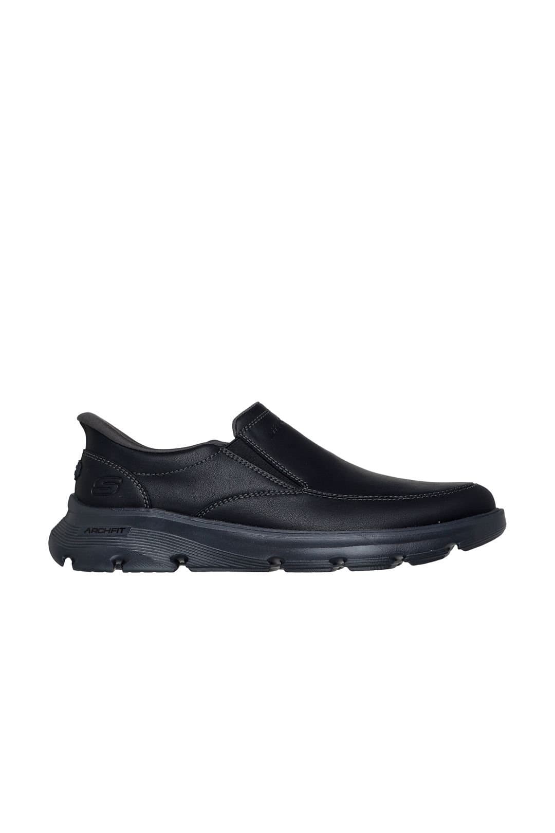 Skechers Skechers Men's Arch Fit Garza Leather Slip-Ins Shoes - Black