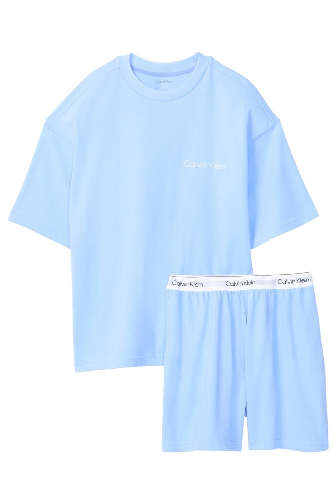 Calvin Klein Calvin Klein Men's Ss Tee Short Set Blue Descent
