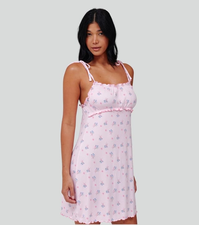 Loungeable Women's Pink Ditsy Floral Cami Night Dress Loungeable New Look - 3