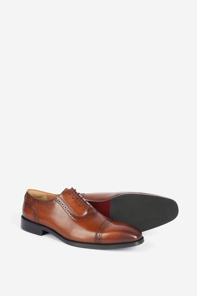 Alexander Pace Alexander Pace Men's 'Milford' Premium Leather Brogue Shoes in Brown - 2