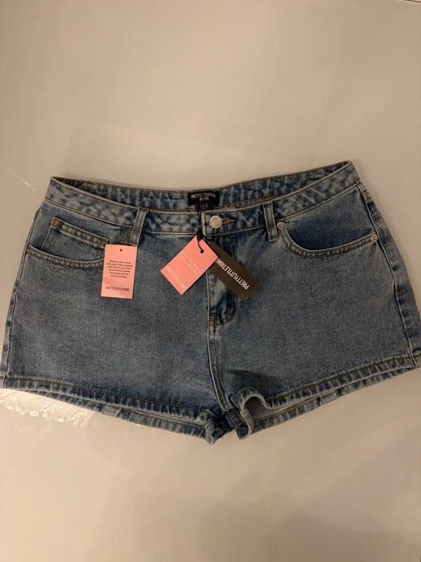 PLT Light Wash Blue Denim Petite Shorts