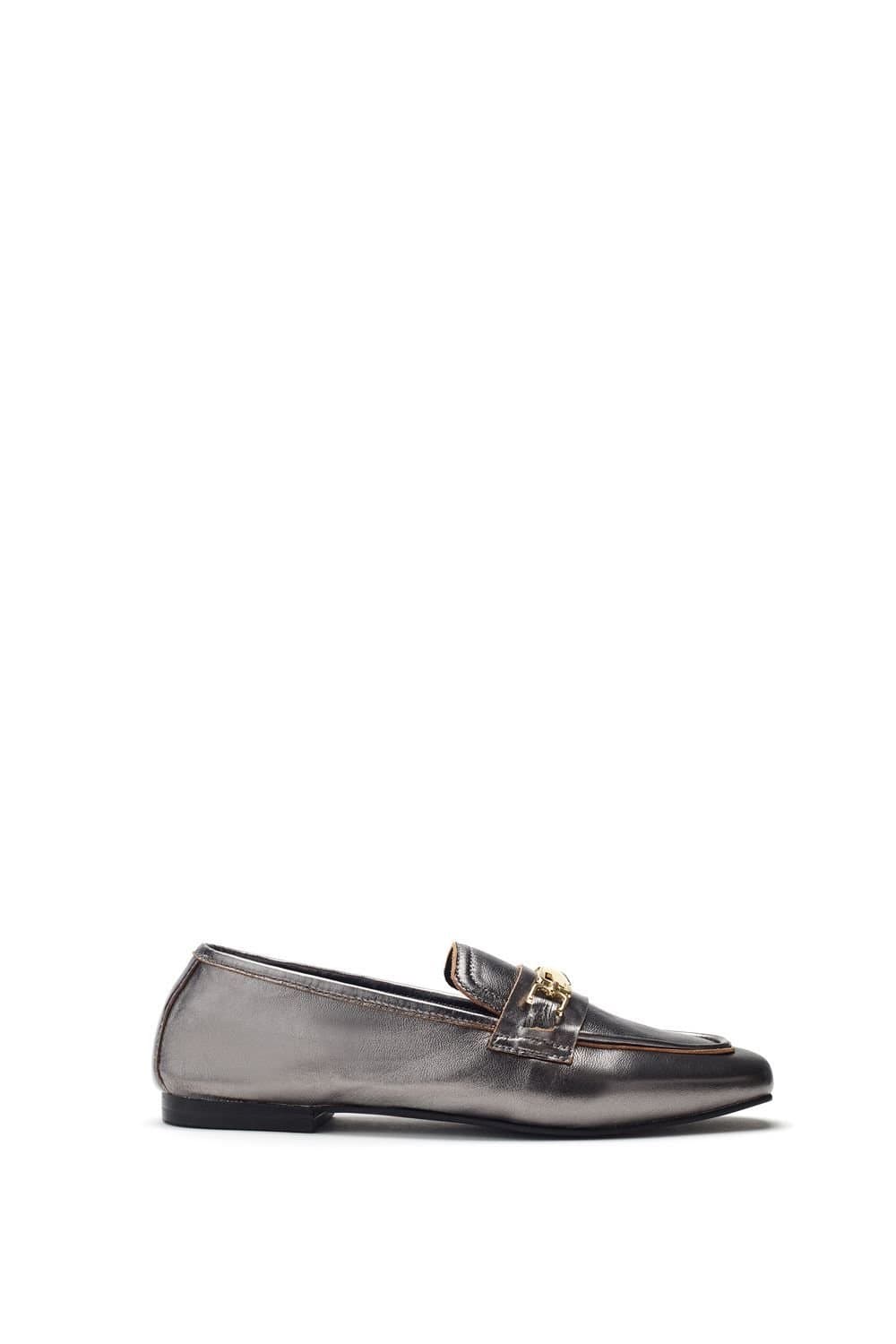 Moda in Pelle Moda In Pelle Women's 'Earley' Leather Ballet Pumps in Metallic Silver