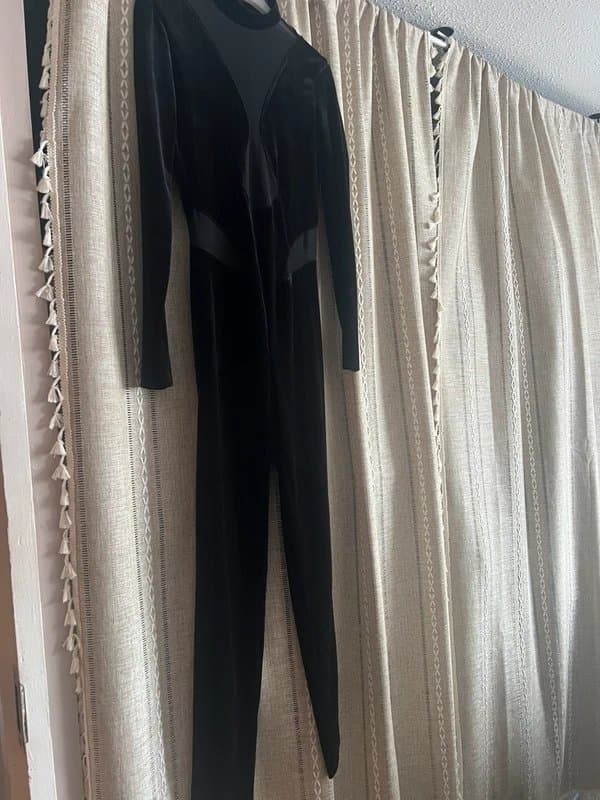 Bershka Slim leg velvet and mesh jumpsuit Bershka size xs