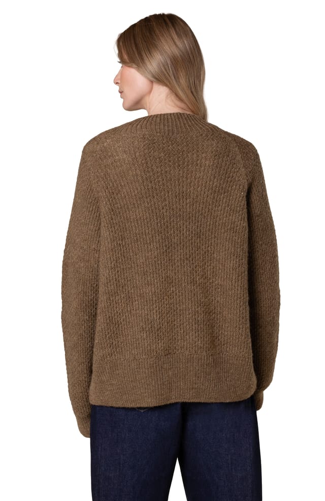 Celtic & Co Celtic & Co Women's British Wool Moss Stitch Cardigan in Brown - 2