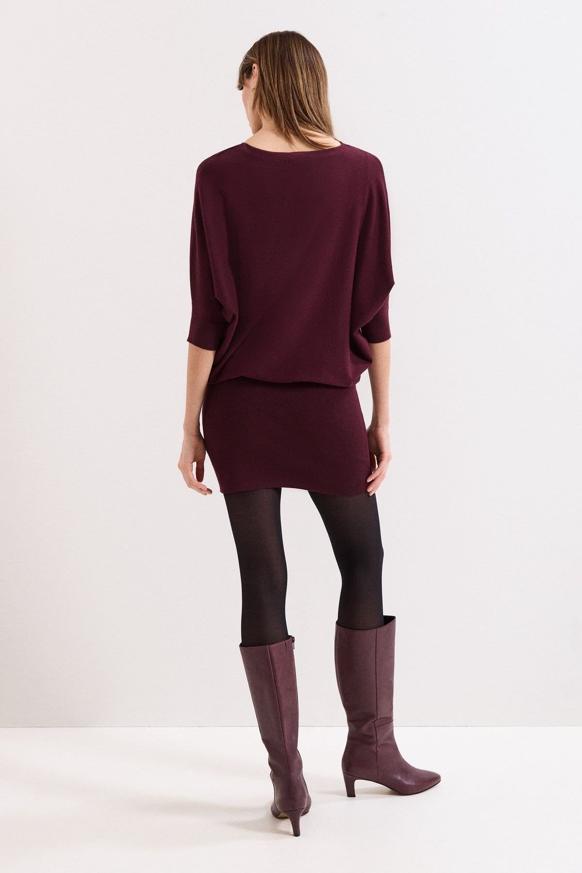 Phase Eight Phase Eight Women's Becca Batwing Dress in Wine - 4