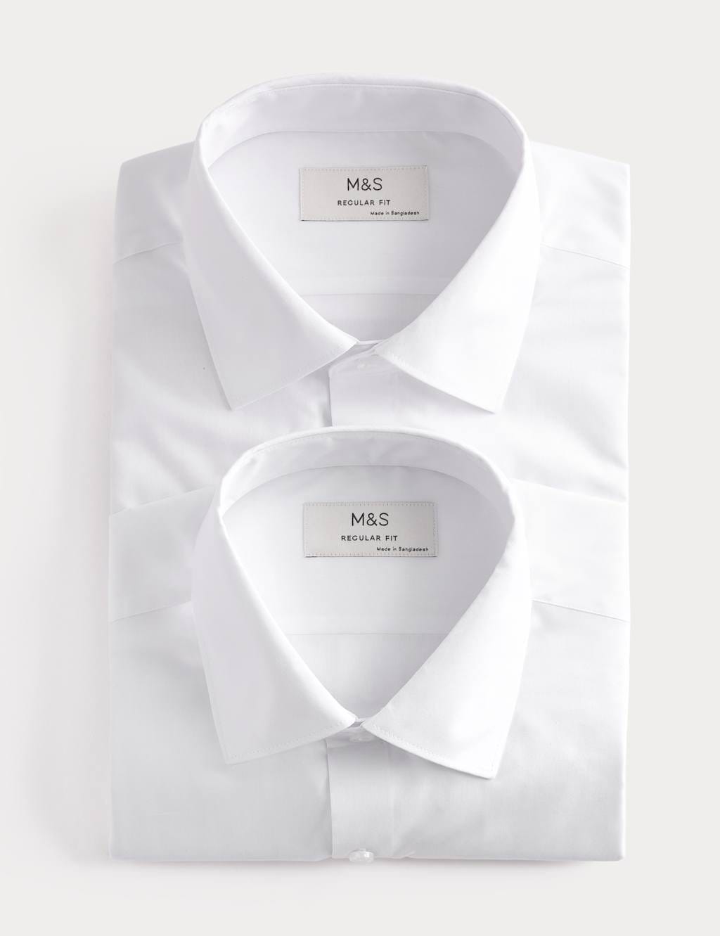 M&S White Regular Fit Easy Iron Shirts 2-Pack