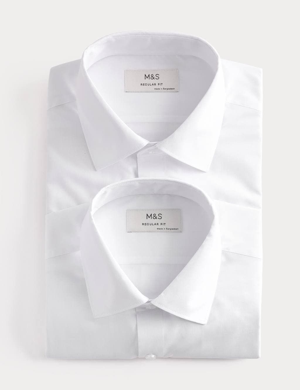 Marks & Spencer M&S White Regular Fit Easy Iron Shirts 2-Pack