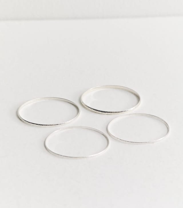 New Look Pack of 4 Silver Tone Bangle Bracelets New Look - 3