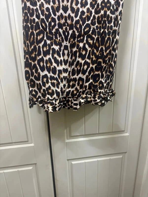 ASOS Design ASOS Design leopard print trousers with frill hem