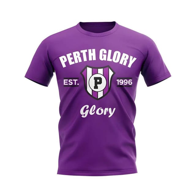 Perth Glory Perth Glory Men's Personalised Established Football T-Shirt in Purple - 2