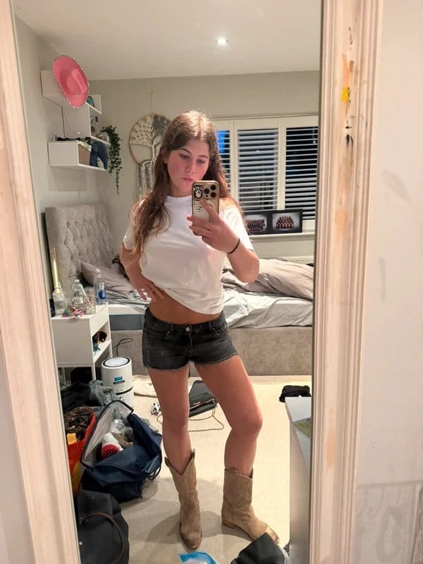 H&M Black Denim Mini Shorts
