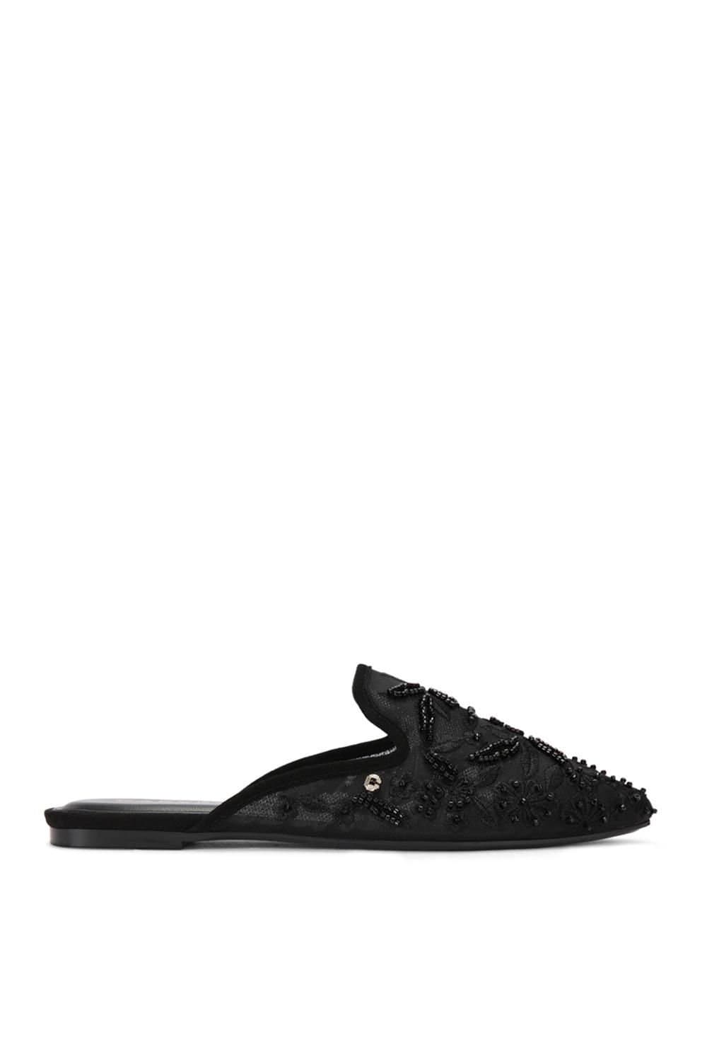 Carvela Carvela Women's 'Evelina Lace Mule' Fabric Flats in Black