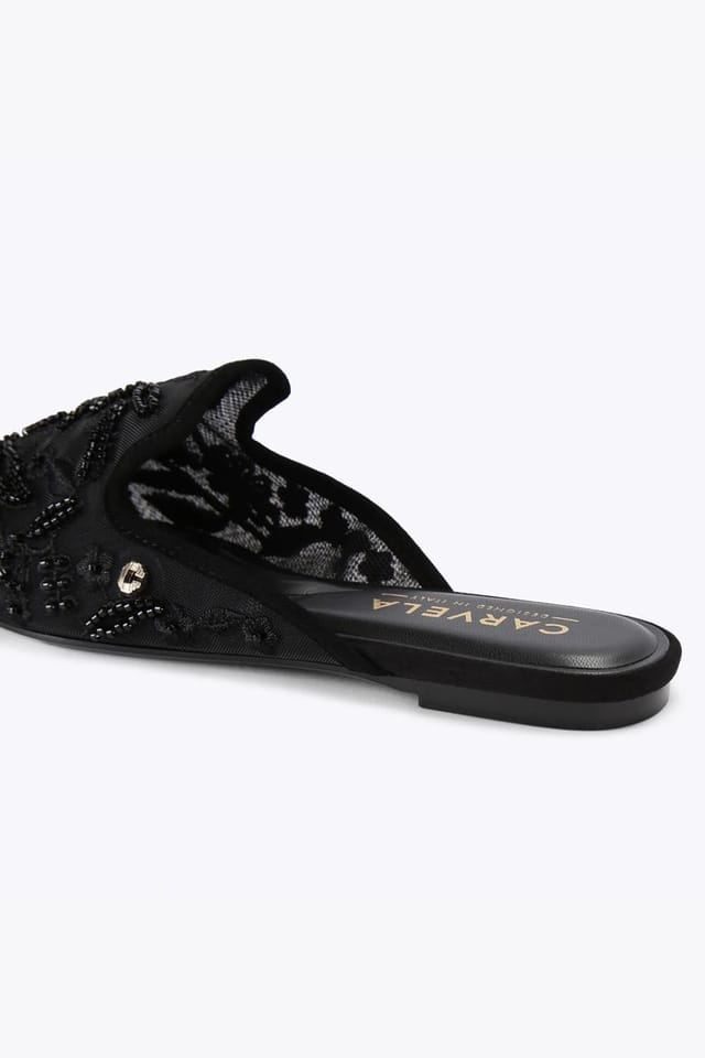 Carvela Carvela Women's 'Evelina Lace Mule' Fabric Flats in Black - 3