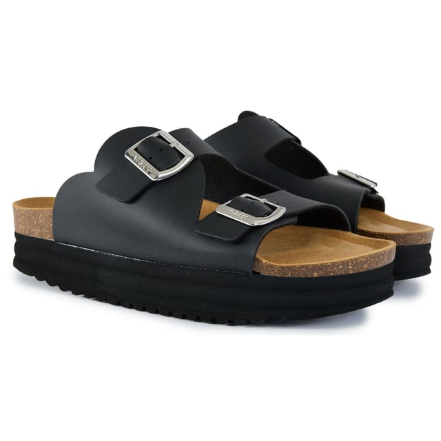 V.GAN V.GAN Women's Heart Comfort Footbed Sandals in Black - 2
