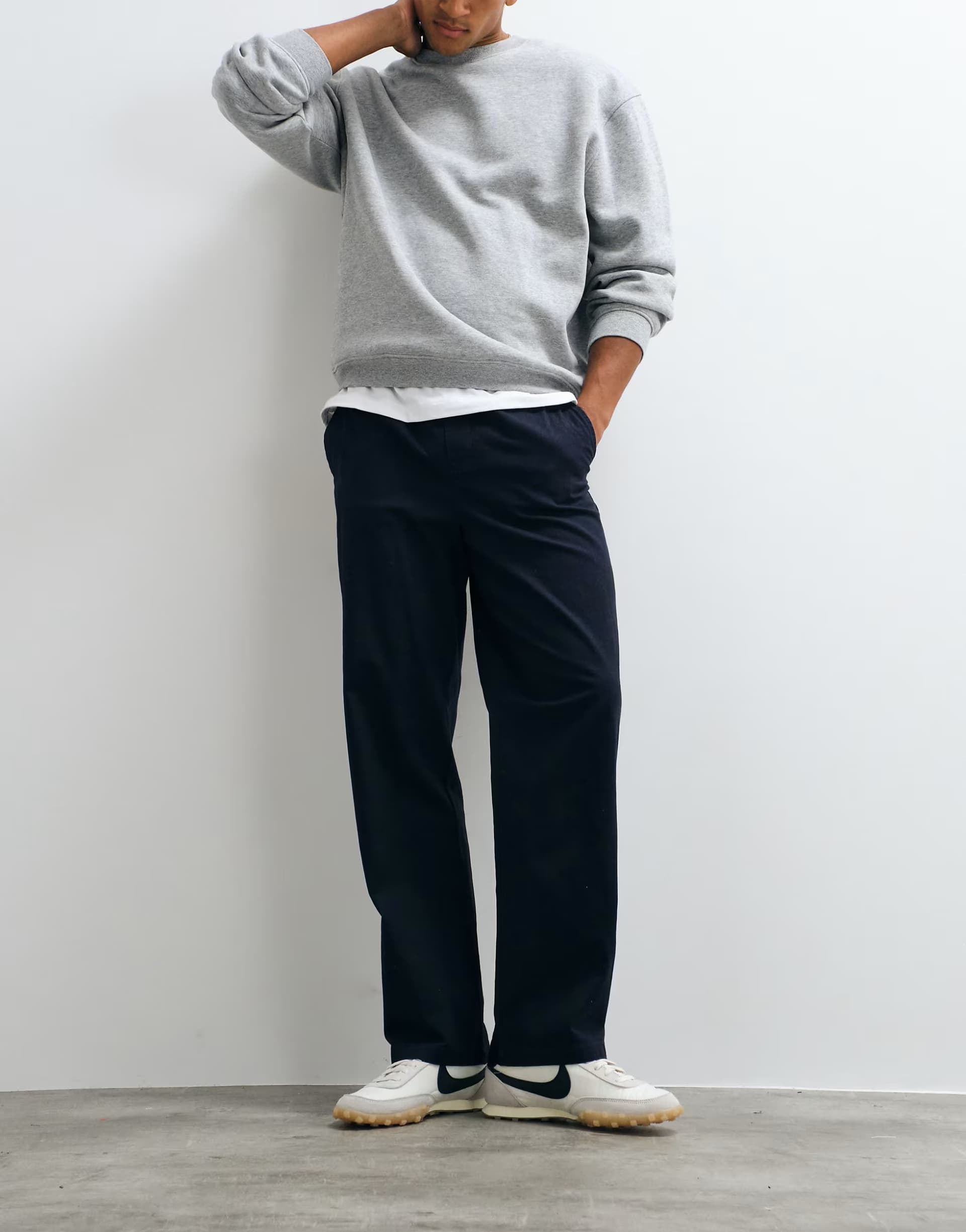 ASOS ONLY & SONS Fade loose fit cotton trouser in navy