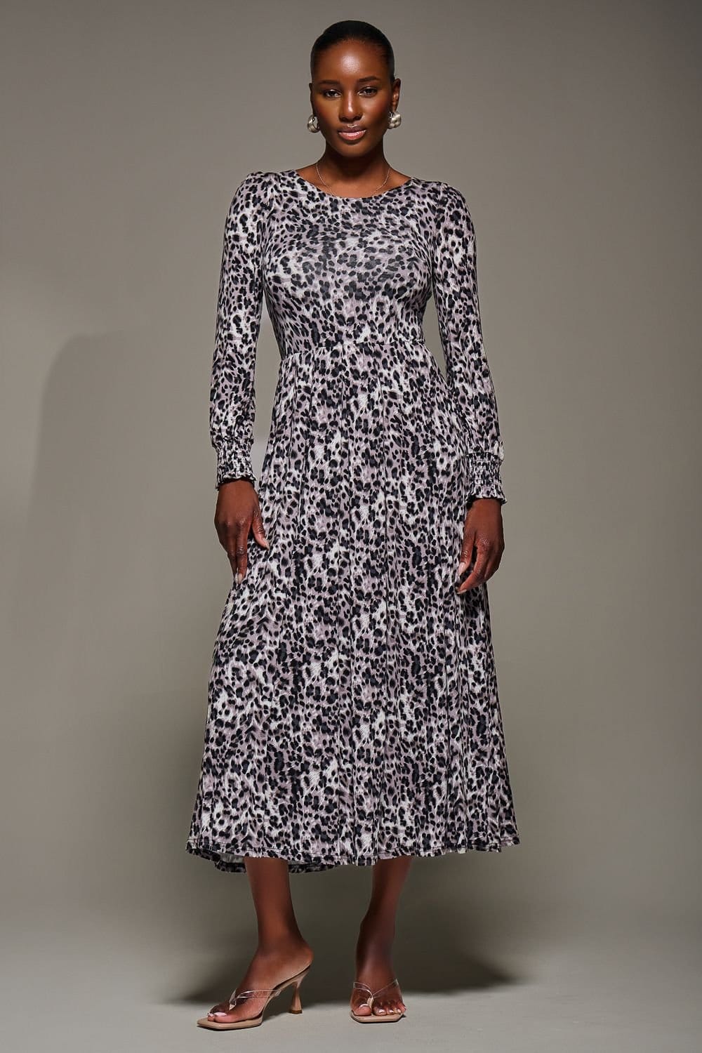 Jolie Moi Jolie Moi Women's Jersey Belted Long Sleeve Maxi Dress in Pink - 4