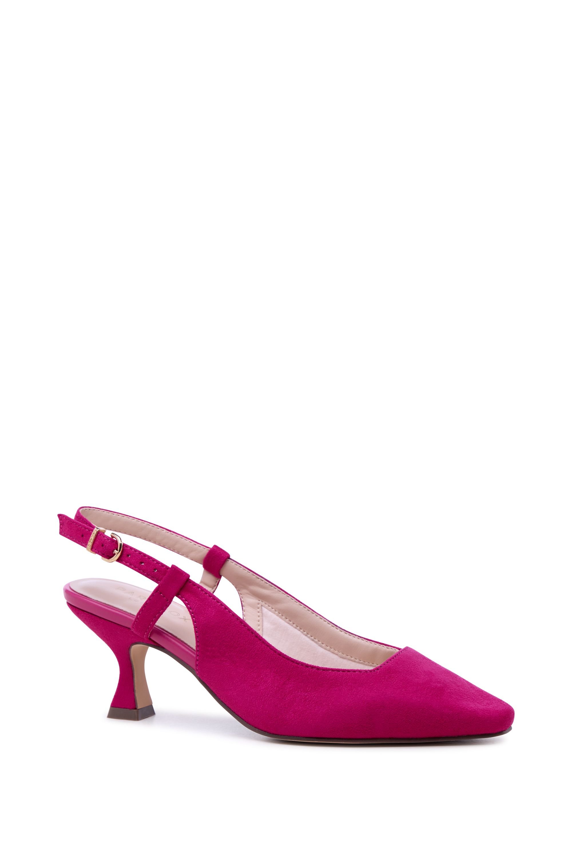 Paradox London Paradox London Women's 'Fervora' Wide Fit Mid Heel Chisel Toe Sling Backs in Fuchsia - 2