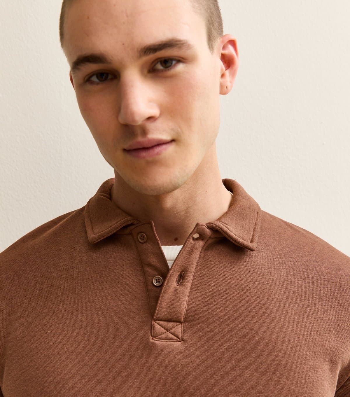 New Look New Look Rust Jersey Relaxed Polo Shirt