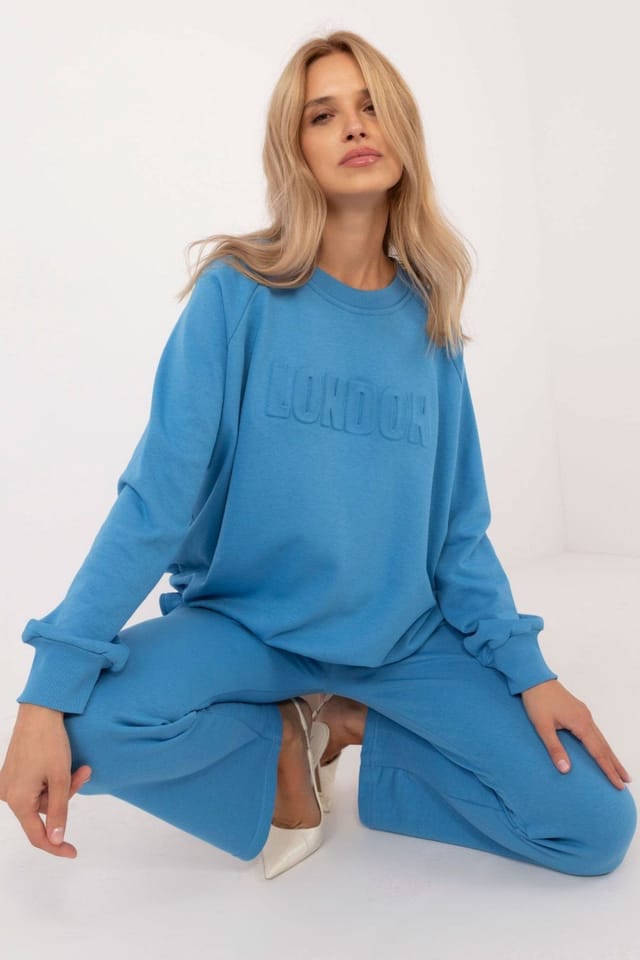 Love Lace Love Lace Women's Casual Tracksuit Set Sweatshirt & Pants in Blue - 2