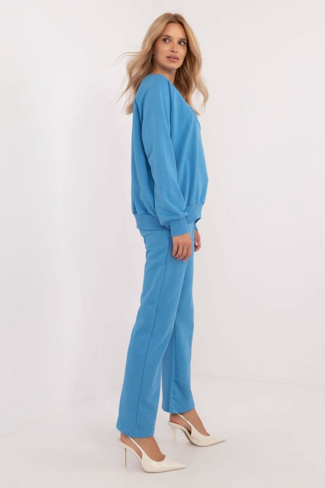 Love Lace Love Lace Women's Casual Tracksuit Set Sweatshirt & Pants in Blue - 3